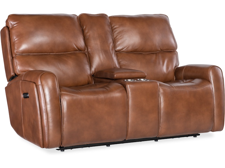 Hooker Furniture Living Room Crosby Zero Gravity Power Console Loveseat with Power Headrest and Lumbar SS741-PHZL2C-080 at Norwood Furniture