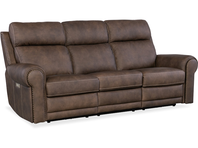 Hooker Furniture Living Room Duncan Power Sofa w/Power Headrest & Lumbar SS635-PHZL3-088 at Norwood Furniture