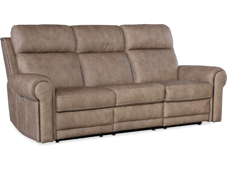 Hooker Furniture Living Room Duncan Power Sofa w/Power Headrest & Lumbar SS635-PHZL3-082 at Norwood Furniture