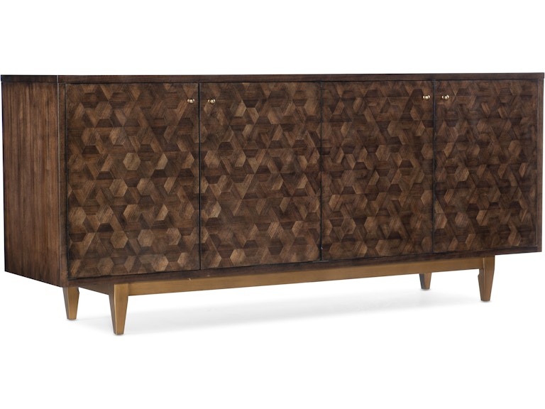 Hooker Furniture Living Room Melange Alpine Four-Door Credenza 638-85520-85 at Norwood Furniture