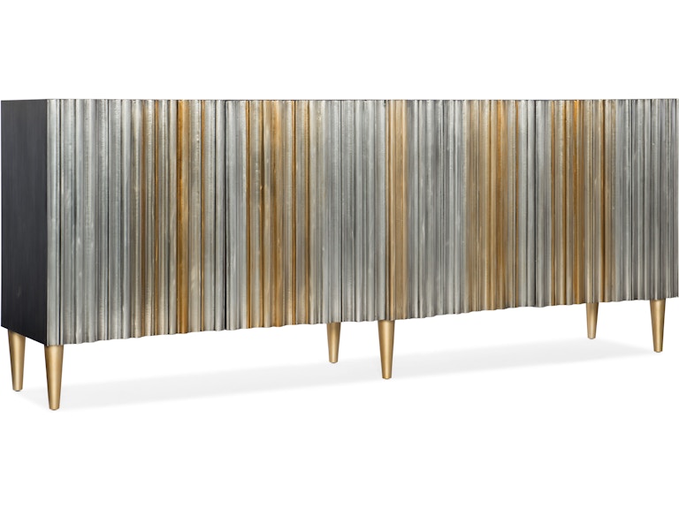 Hooker Furniture Living Room Melange Apollo Credenza 638-85435-MTL At Norwood Furniture
