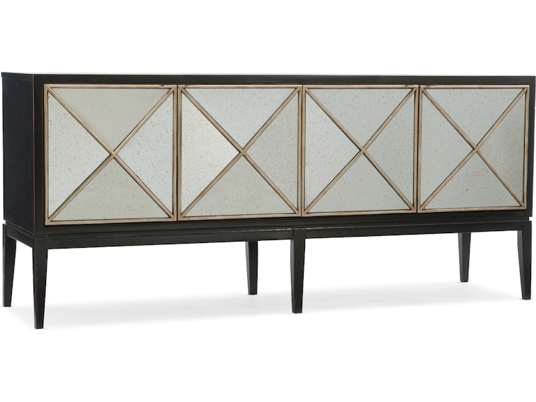 Hooker Furniture Living Room Melange Jova Four-Door Credenza 638-85306-CHP at Norwood Furniture
