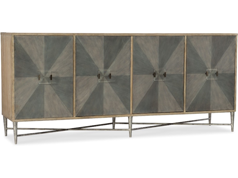Hooker Furniture Living Room Melange Zola Four-Door Credenza 638-85316-LTGY At Norwood Furniture