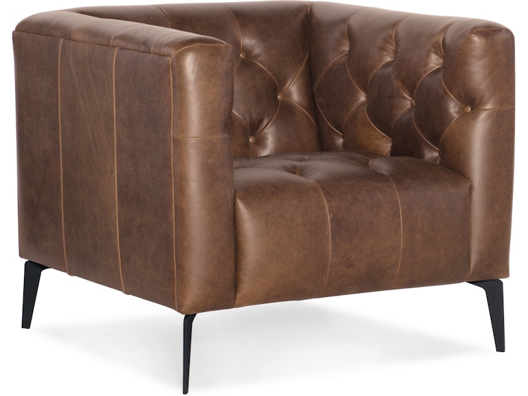 Hooker Furniture Living Room Nicolla Leather Stationary Chair SS637-01-089 at Norwood Furniture