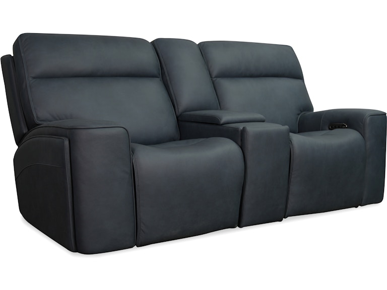 Hooker Furniture Living Room Riverton Power Gliding Console Loveseat with Power Headrest and Lumbar SS708-PHLG2C-048 at Norwood Furniture