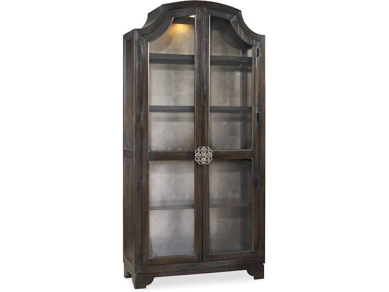 Hooker Furniture Living Room Sanctuary Glass Bunching Curio-Ebony Antiqued Oak 3031-50001 at Norwood Furniture