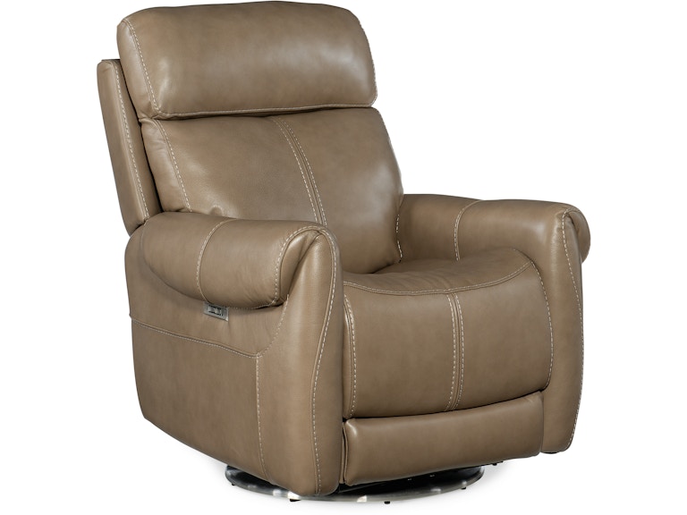 Hooker Furniture Living Room Sterling Swivel Power Recliner with Power Headrest RC600-PHSZ-080 at Norwood Furniture