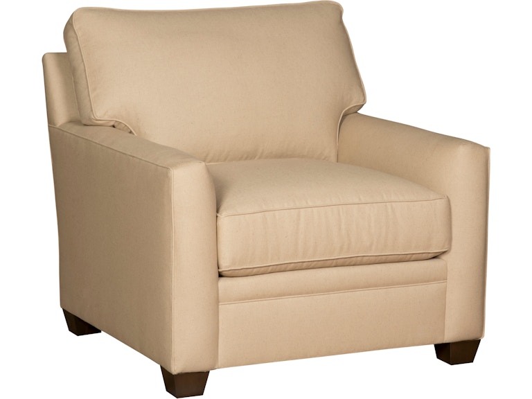 King Hickory Living Room Benson Chair with Pleated Arm And Attached Back Warm Brown Base And Fabric 4701-PAW-F at Norwood Furniture