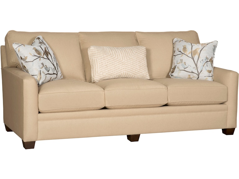King Hickory Living Room Benson Sofa With Pleated Arm And Attached Back Warm Brown Base And Fabric 4775-PAW-F At Norwood Furniture