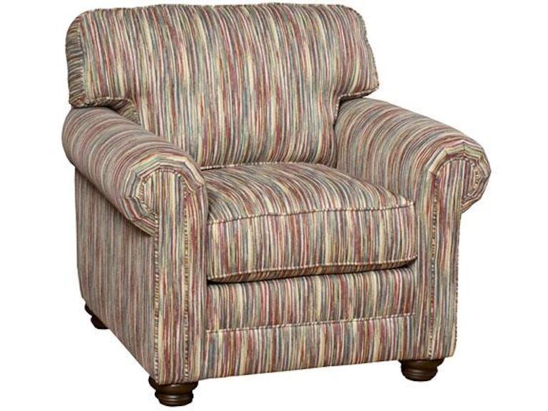 King Hickory Living Room Bentley Fabric Chair With Panel Arm Attached Back Bun Foot And Fabric 4401-PAB-F at Norwood Furniture