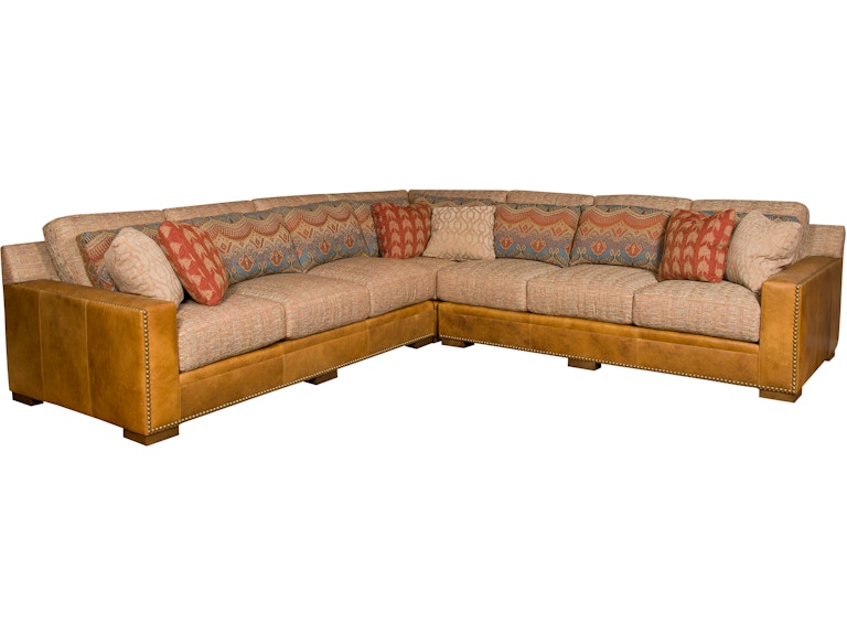 King Hickory Living Room California Leather/Fabric Sectional 5800-Sect-LF at Norwood Furniture