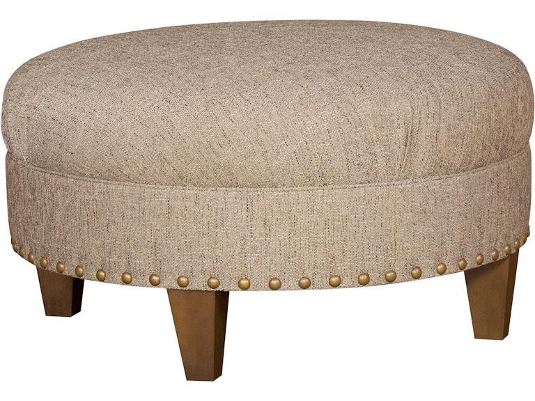 King Hickory Living Room Capital Circular Medium Ottoman with Flat Top and Modern Leg in Fabric 3C-MLM-F at Norwood Furniture