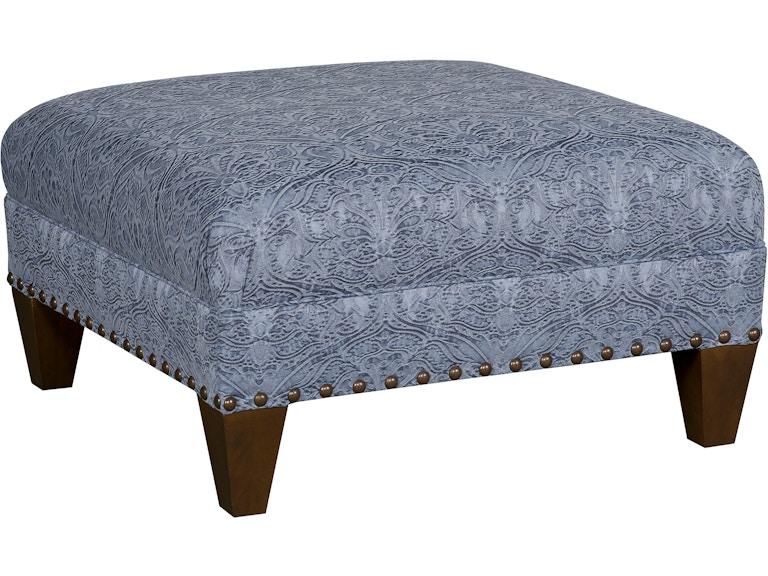 King Hickory Living Room Capital Square Medium Ottoman with Flat Top and Modern Leg in Fabric 3Q-MLM-F at Norwood Furniture