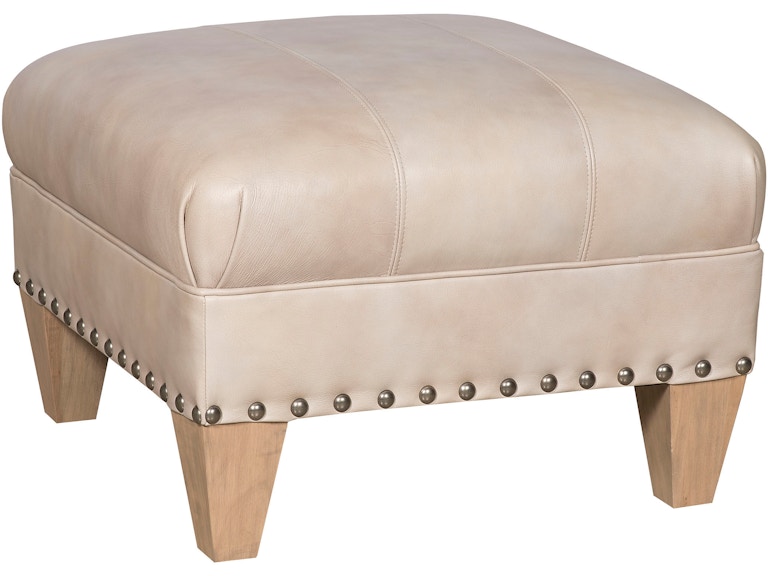 King Hickory Living Room Capital Square Small Ottoman with Flat Top and Modern Leg in Leather 3Q-SLM-L at Norwood Furniture
