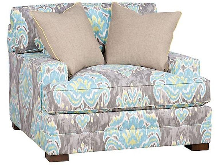 King Hickory Living Room Casbah Fabric Chair And Half With Track Arm Loose Border Back Modern Leg And Fabric 1101-TBM-F at Norwood Furniture