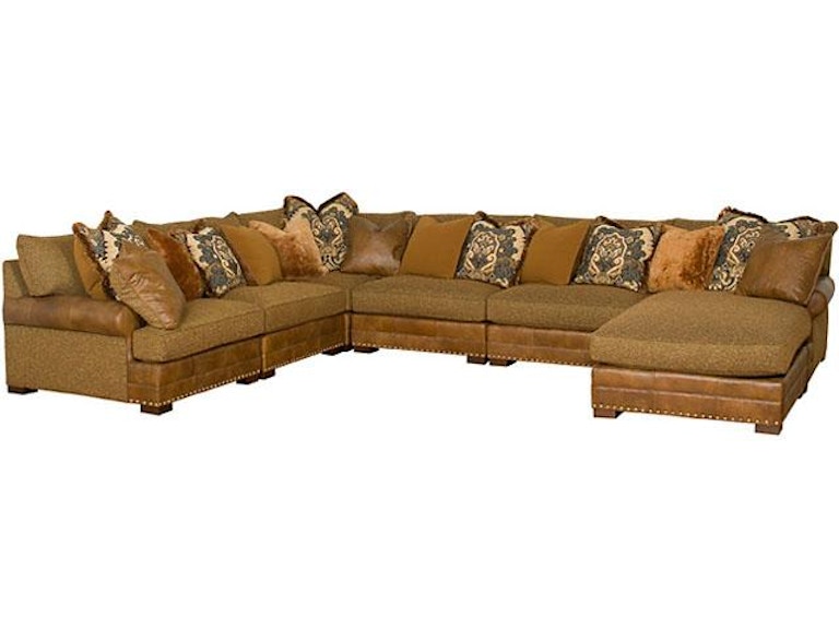 King Hickory Living Room Casbah Fabric/Leather Sectional 1100-Sect-LF At Norwood Furniture