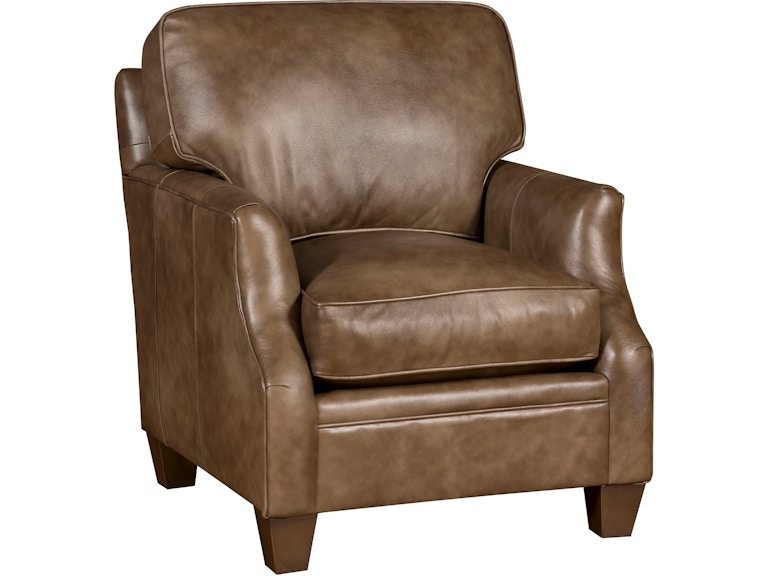 King Hickory Living Room Cory Chair with Notched Arm And Attached Back Modern Leg And Leather 2101-NAM-L at Norwood Furniture