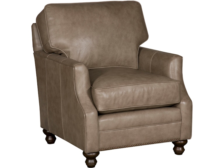 King Hickory Living Room Cory Chair with Notched Arm And Loose Back Modern Leg And Leather 2101-NLM-L at Norwood Furniture