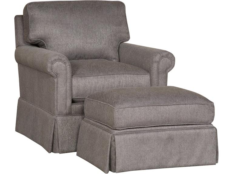 King Hickory Living Room Cory Chair with Panel Arm And Loose Back Skirt Base And Leather 2101-PLS-F at Norwood Furniture