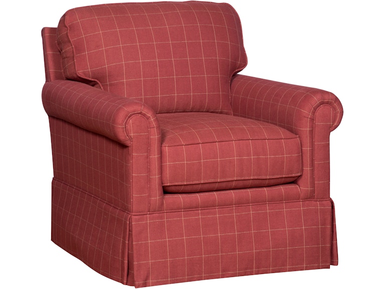 King Hickory Living Room Cory Chair with Panel Arm And Attached Back Skirt Base And Fabric 2101-PAS-F at Norwood Furniture