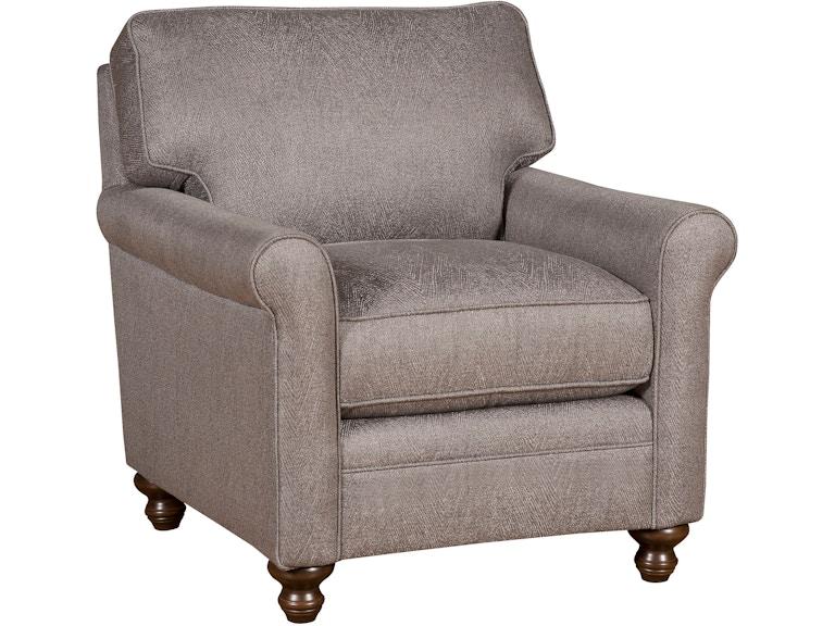 King Hickory Living Room Cory Chair with Sock Arm And Attached Back Turned Leg And Fabric 2101-SAT-F at Norwood Furniture