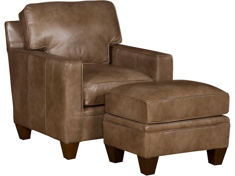 King Hickory Living Room Cory Chair with Track Arm And Attached Back Modern Leg And Leather 2101-TAM-L at Norwood Furniture