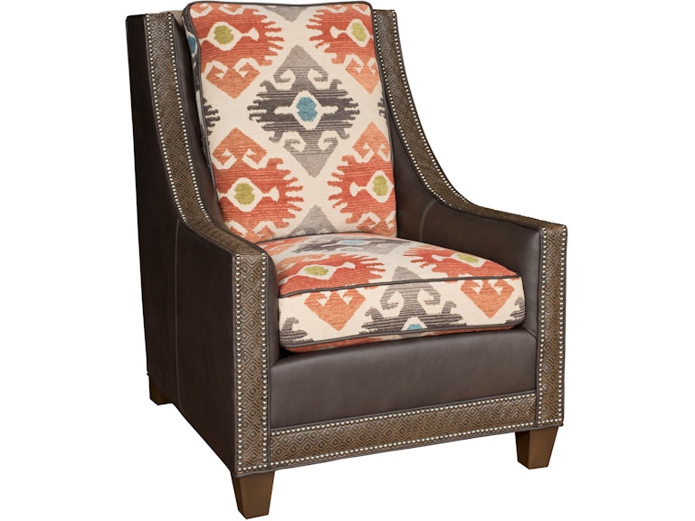 King Hickory Living Room Elsa Leather/Fabric Chair C91-01-LF at Norwood Furniture