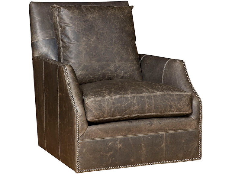 King Hickory Living Room Emma Swivel Leather Chair C33-01-SL at Norwood Furniture