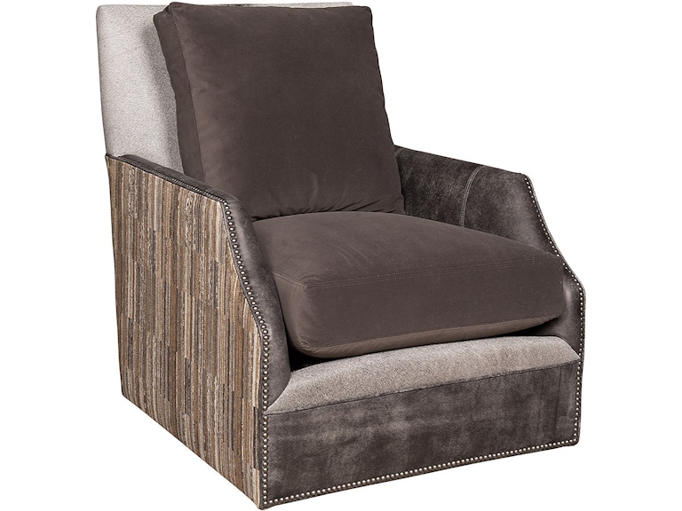 King Hickory Living Room Emma Swivel Leather Fabric Chiar C33-01-SLF at Norwood Furniture