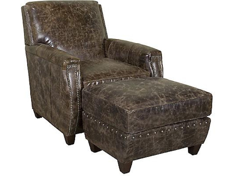 King Hickory Living Room Grant Leather Ottoman C19-08-L at Norwood Furniture
