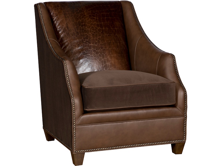 King Hickory Living Room Heather Leather/Fabric Chair C49-01-LF at Norwood Furniture
