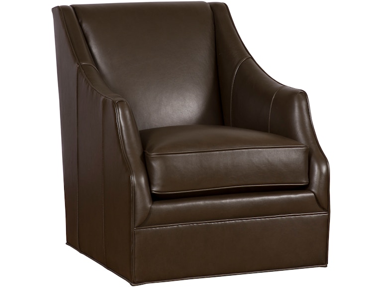 King Hickory Living Room Heather Leather Swivel Chair C49-01-SL at Norwood Furniture