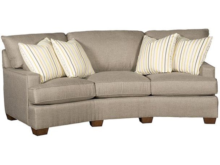 King Hickory Living Room Henson Conversation Sofa With Track Arm Loose Knife Back Modern Leg And Fabric 6065-TKM-F at Norwood Furniture