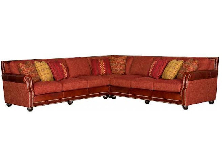 King Hickory Living Room Julianna Fabric/Leather Sectional 3000-Sect-LF at Norwood Furniture