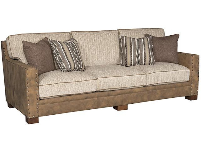 King Hickory Living Room Montana Leather/Fabric Sofa 7300-LF at Norwood Furniture