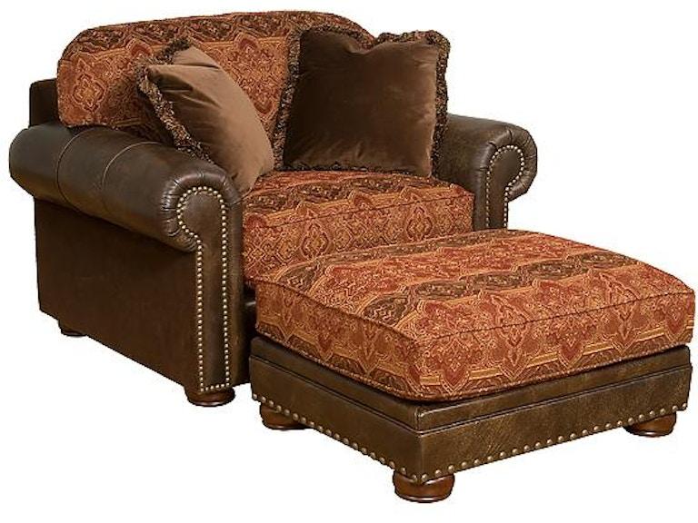 King Hickory Living Room Ricardo Leather/Fabric Chair And Half 9901-LF at Norwood Furniture