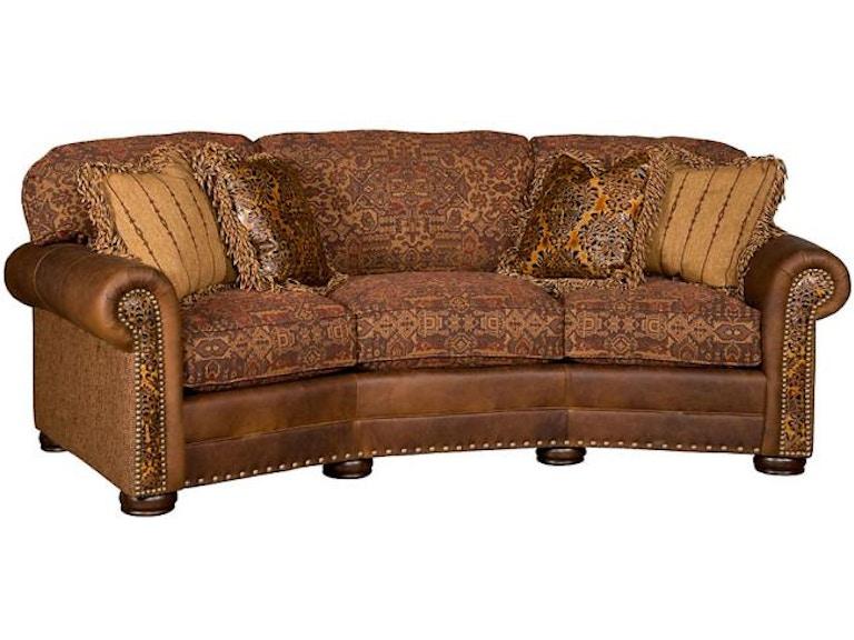 King Hickory Living Room Ricardo Leather/Fabric Conversation Sofa 9965-LF at Norwood Furniture