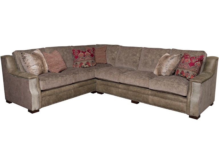 King Hickory Living Room Sally Fabric Leather Sectional 2400-Sect-FL at Norwood Furniture