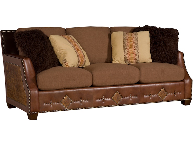King Hickory Living Room Santiago Leather/Fabric Sofa 2300-LF at Norwood Furniture
