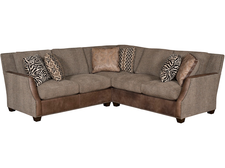 King Hickory Living Room Santiago Leather/Fabric Sectional 2300-Sect-LF at Norwood Furniture