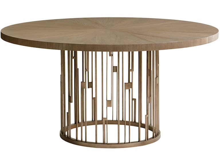 Lexington Casual Dining Rendezvous Round Metal Dining Table With Wooden Top 725-875C at Norwood Furniture