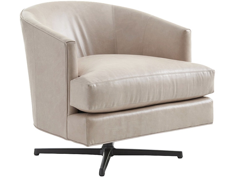 Lexington Living Room Graves Leather Swivel Chair (Charcoal) LL7654-11CSW at Norwood Furniture