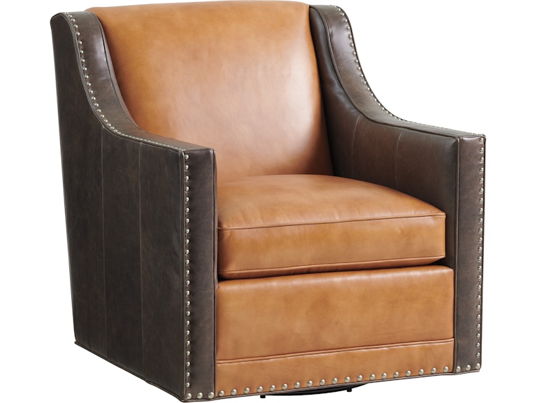 Lexington Living Room Hayward Leather Swivel Chair LL7713-11SW at Norwood Furniture