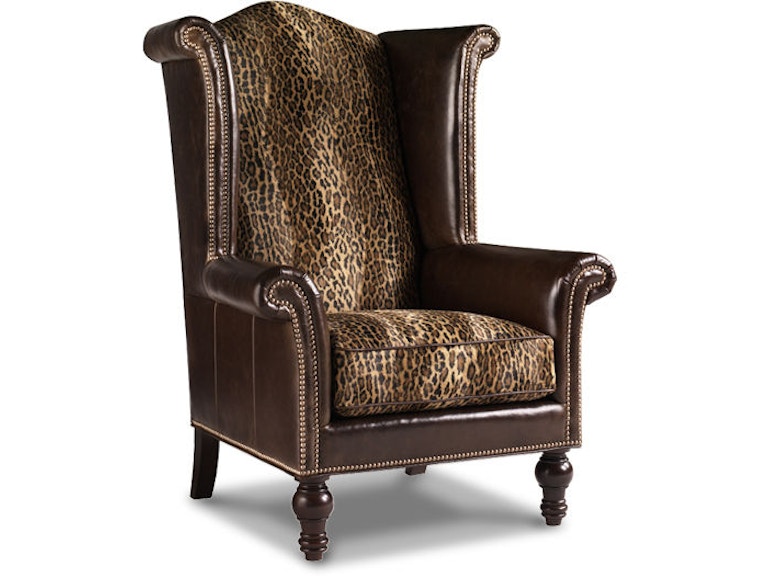 Lexington Living Room Kings Row Tight Back Leather Wing Chair LL7760-11 at Norwood Furniture