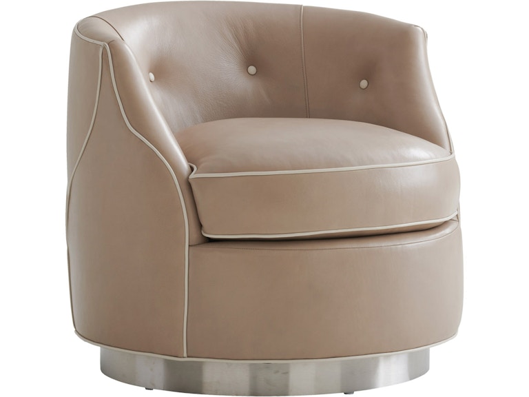 Lexington Living Room Robertson Leather Swivel Chair LL7239-11SW at Norwood Furniture