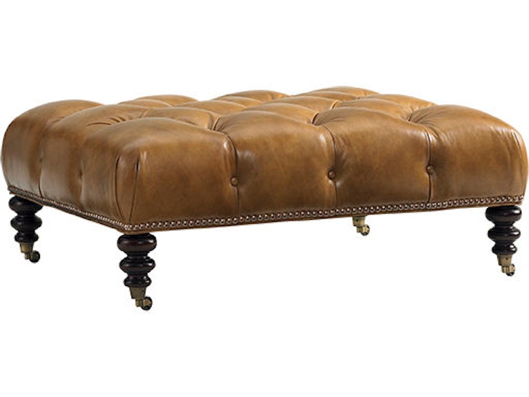 Lexington Living Room Victoria Leather Cocktail Ottoman LL7120-44 at Norwood Furniture