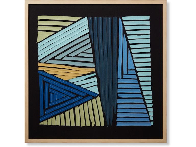 Loloi Art DOWN RIGHT 3'4" X 3'4" WALL ART AW0303DOWNXBLMLA056 at Norwood Furniture