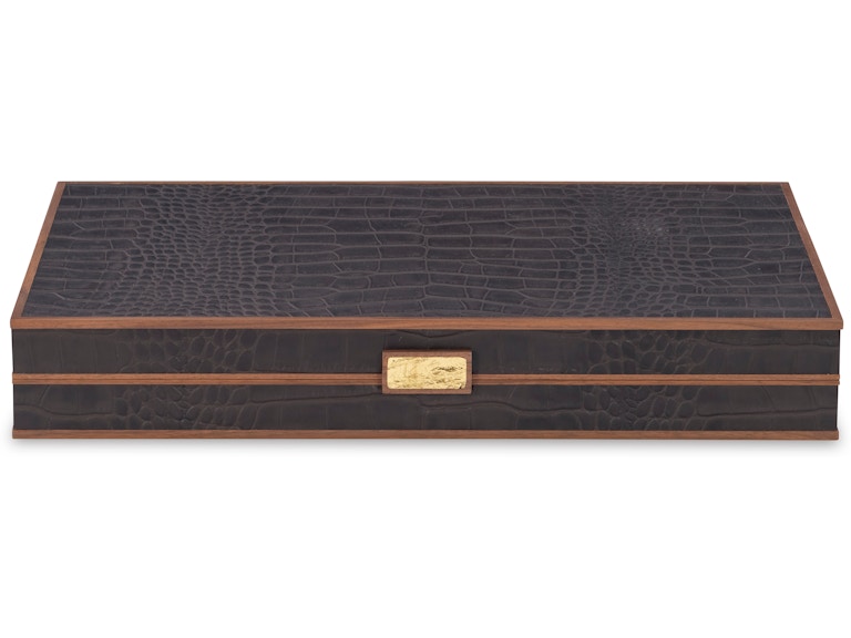 Maitland-Smith Bar and Game Room Brown Leather Game Board 8445-11-B at Norwood Furniture