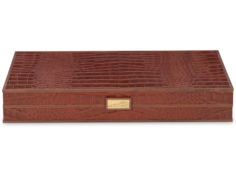 Maitland-Smith Bar and Game Room Chestnut Leather Game Board 8445-11-T at Norwood Furniture