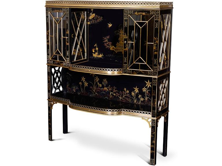 Maitland-Smith Bar and Game Room Chinoiserie Bar Cabinet (Sh12-122418) 89-1204 at Norwood Furniture